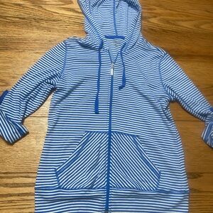 3/4 hooded zip up jacket